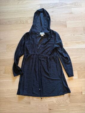 Black Hooded Lightweight Swim coverup